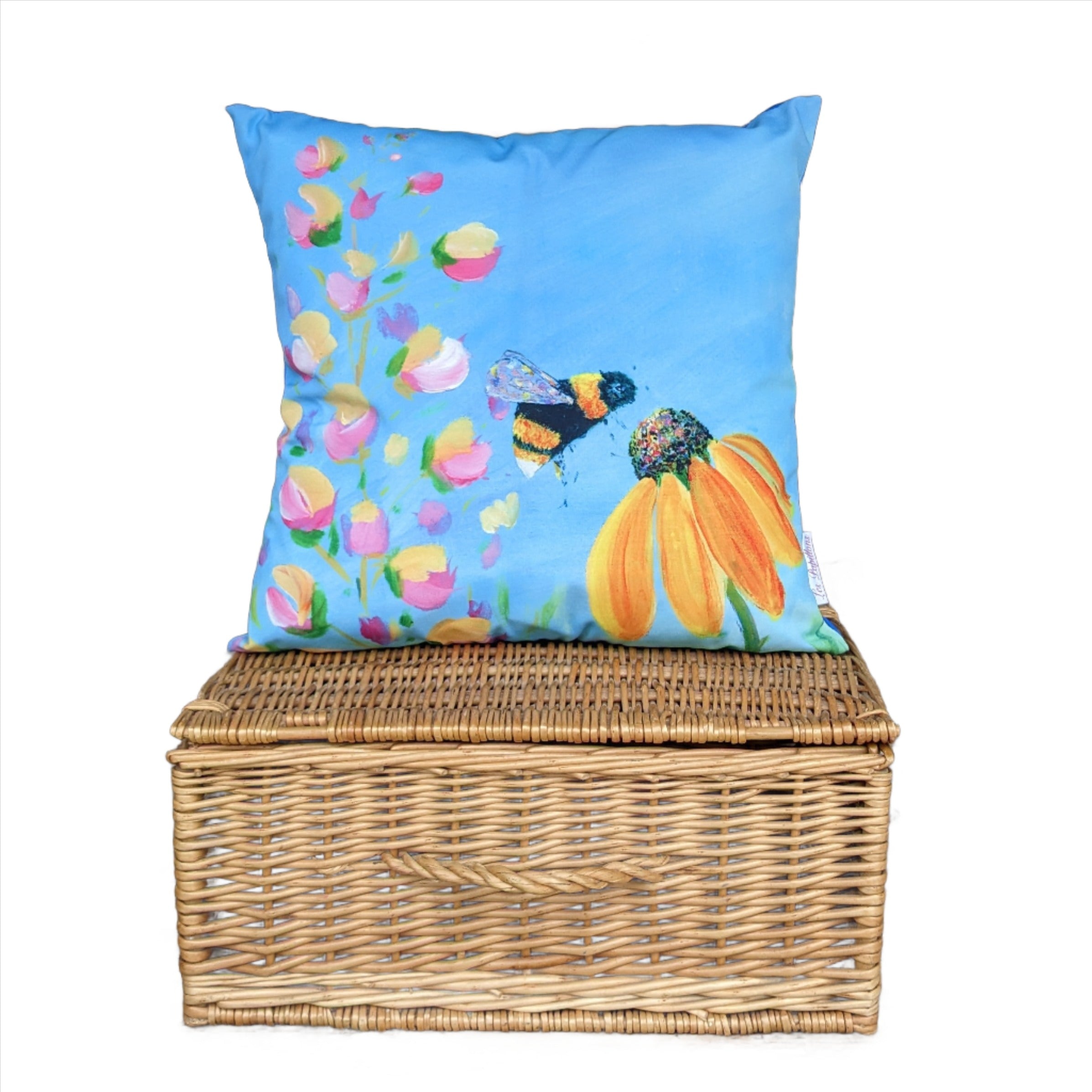 Happy Bumblebee Outdoor Cushion