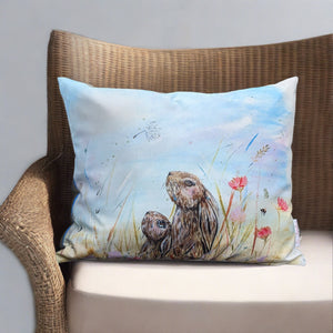 Hare How Much Do I Love You Outdoor Cushion