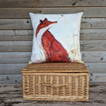 Load image into Gallery viewer, Hello Mr Fox Velvet Cushion
