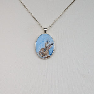 Irish Hare Painted Necklace