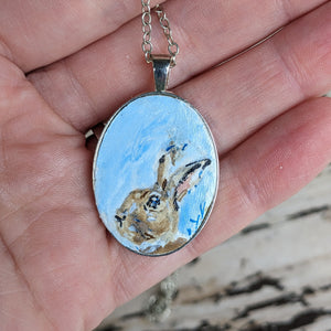Irish Hare Painted Necklace