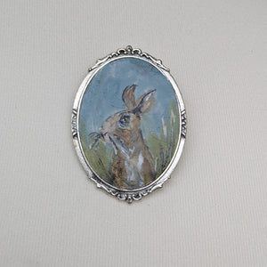 Painted Irish Hare brooch for sale 