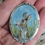 Load image into Gallery viewer, Irish Hare Painted Brooch
