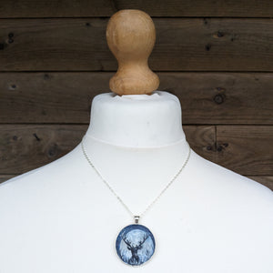 Stag in Moonlight Painted Necklace
