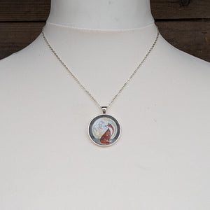 Fox in Moonlight Painted Necklace