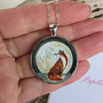 Load image into Gallery viewer, Fox in Moonlight Painted Necklace
