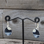 Load image into Gallery viewer, The Moon and The Sea Painted Earrings
