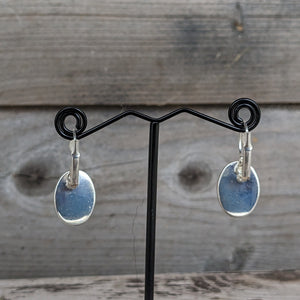 The Moon and The Sea Painted Earrings