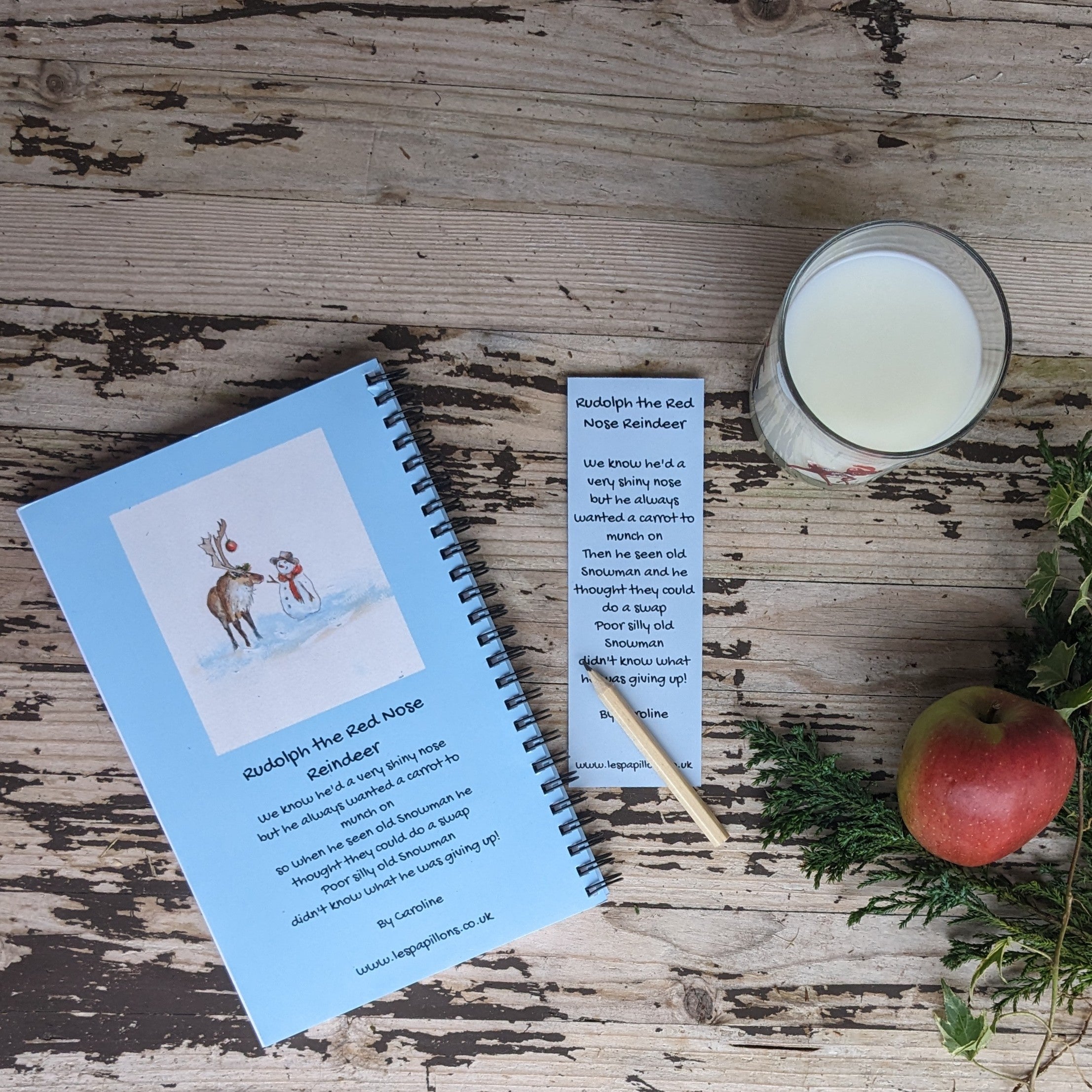 Rudolph the Red Nosed Reindeer & the Snowman Notebook & Bookmark