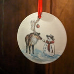 Load image into Gallery viewer, Rudolph &amp; Snowman Christmas Decoration
