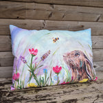 Load image into Gallery viewer, Outdoor Cushion (Hare &amp; Bee)
