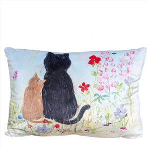 Kitten and Cat Velvet Cushion