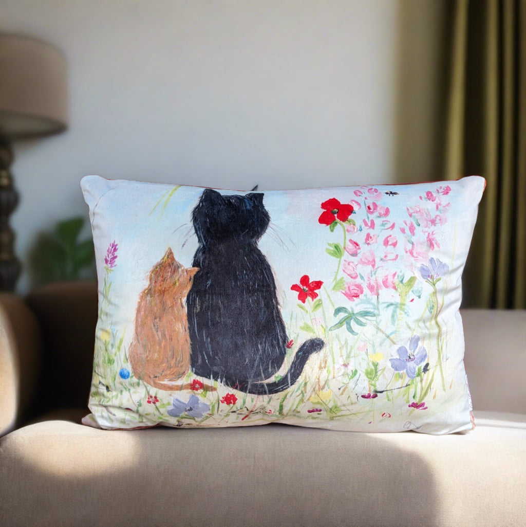 cushion of two cats, Painted by Les Papillons, Northern Ireland