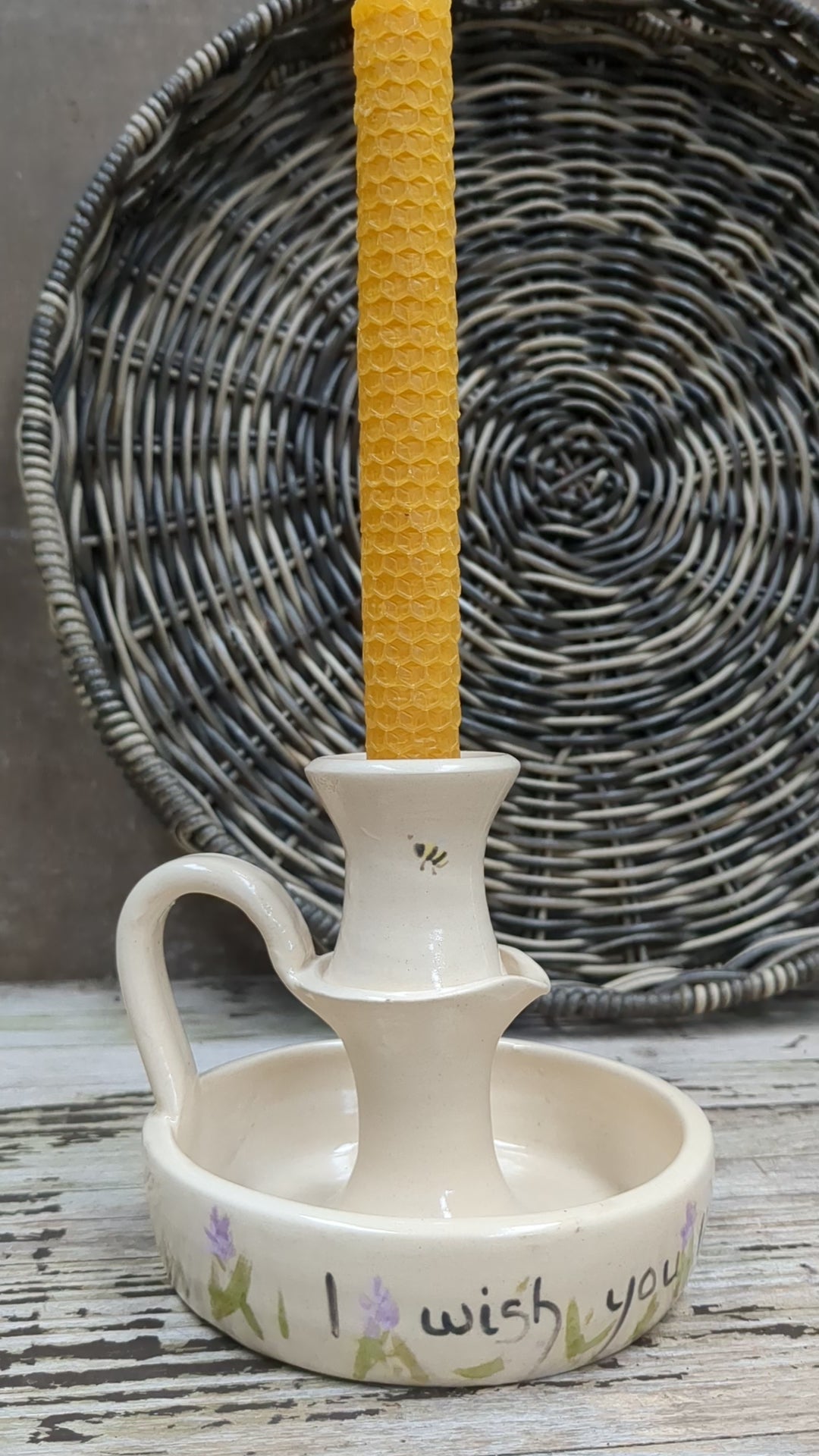 Traditional Candle Stick (Bright Flowers)