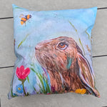 Load image into Gallery viewer, Bumblebee &amp; Hare Outdoor Cushion
