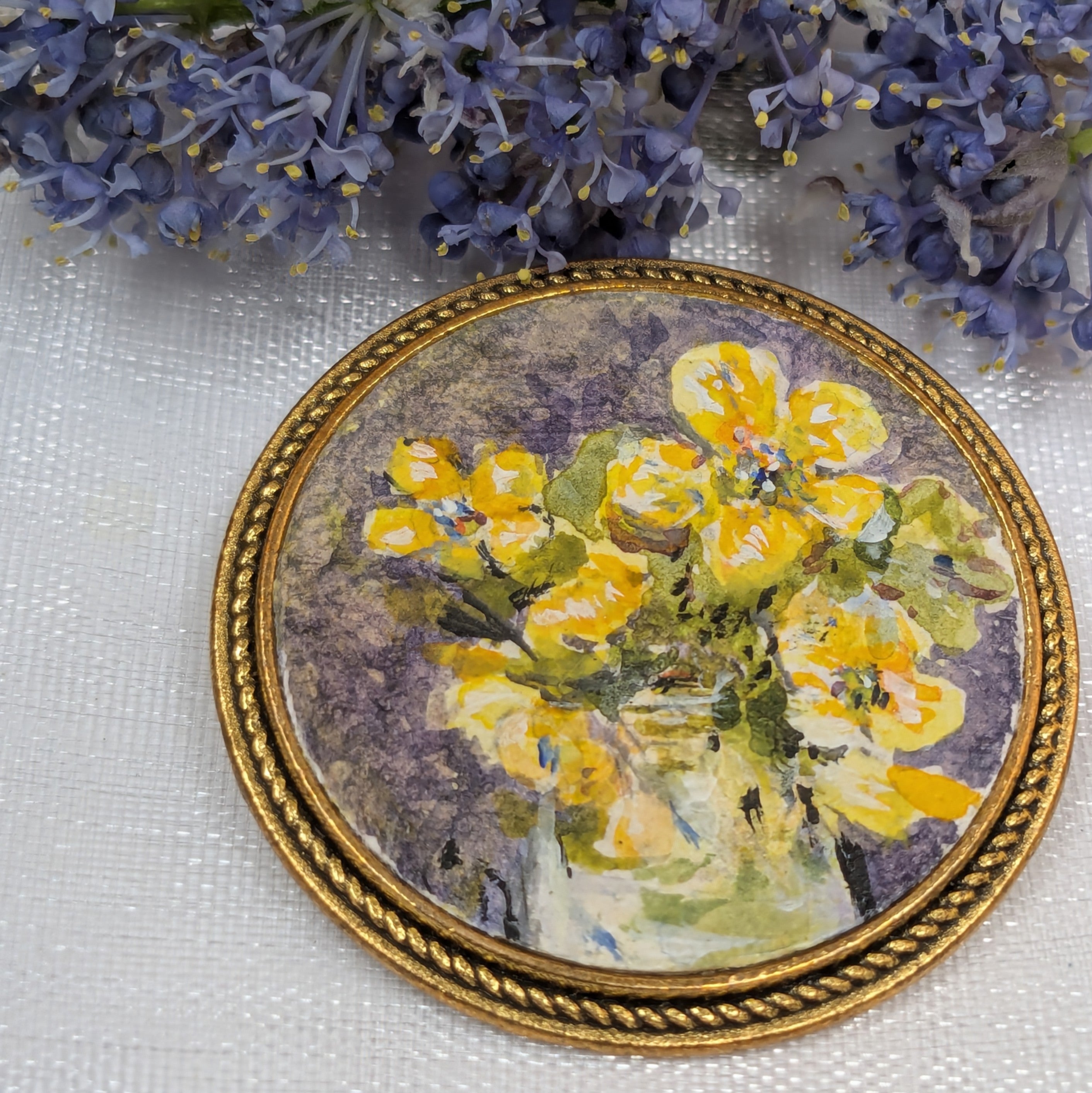 Marsh Marigold Painting (brooch)