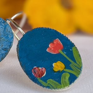 Painted Tulip Earrings