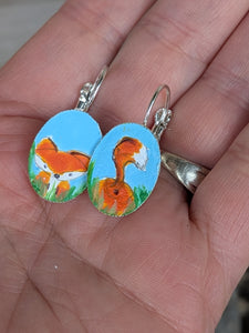 Cute Fox Painted Earrings
