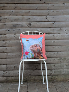 Bumblebee & Hare Outdoor Cushion