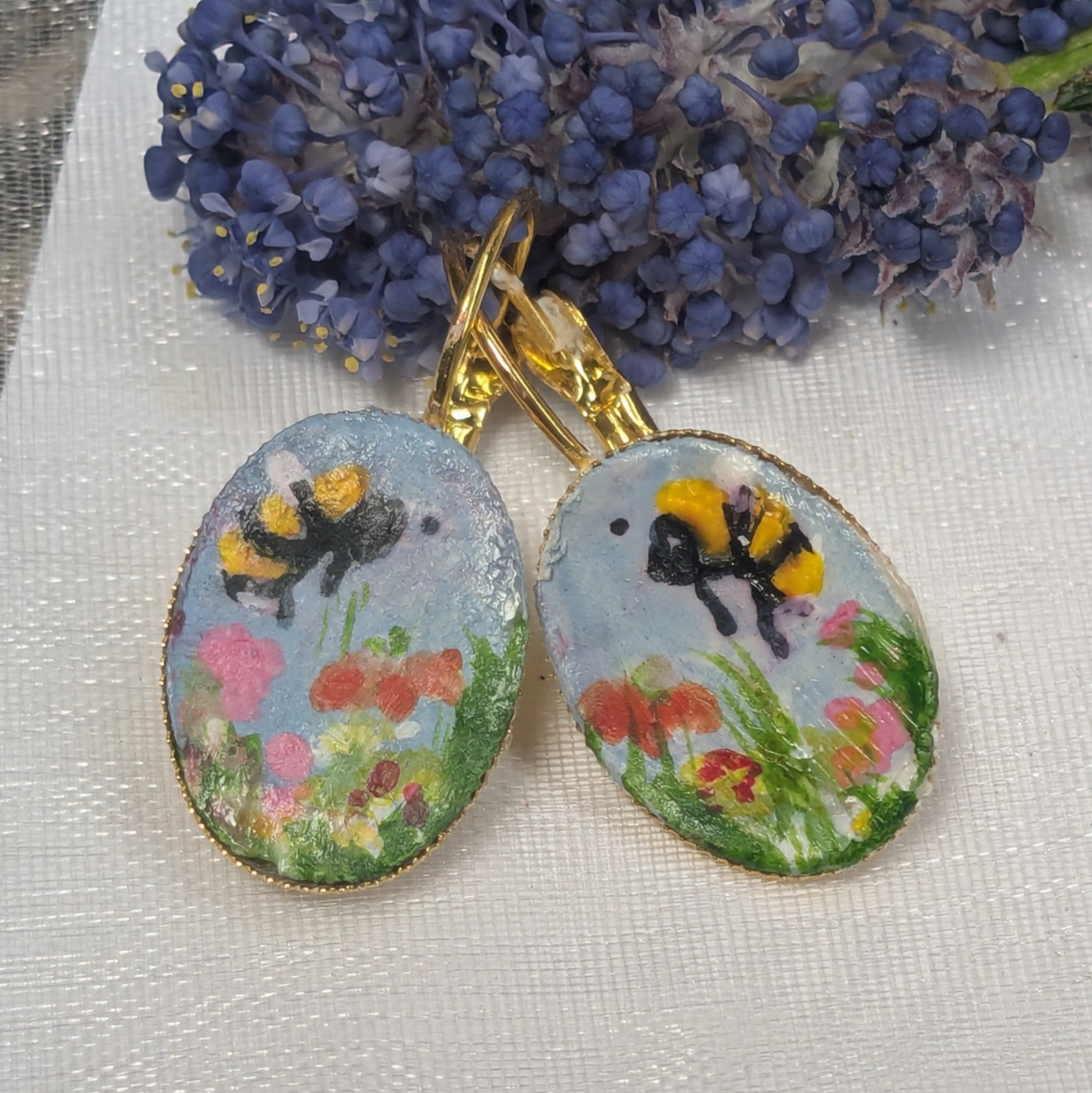 Painted Earrings (Bee)