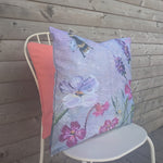 Load image into Gallery viewer, Lavender Cottage Garden &amp; Bee Outdoor Cushion
