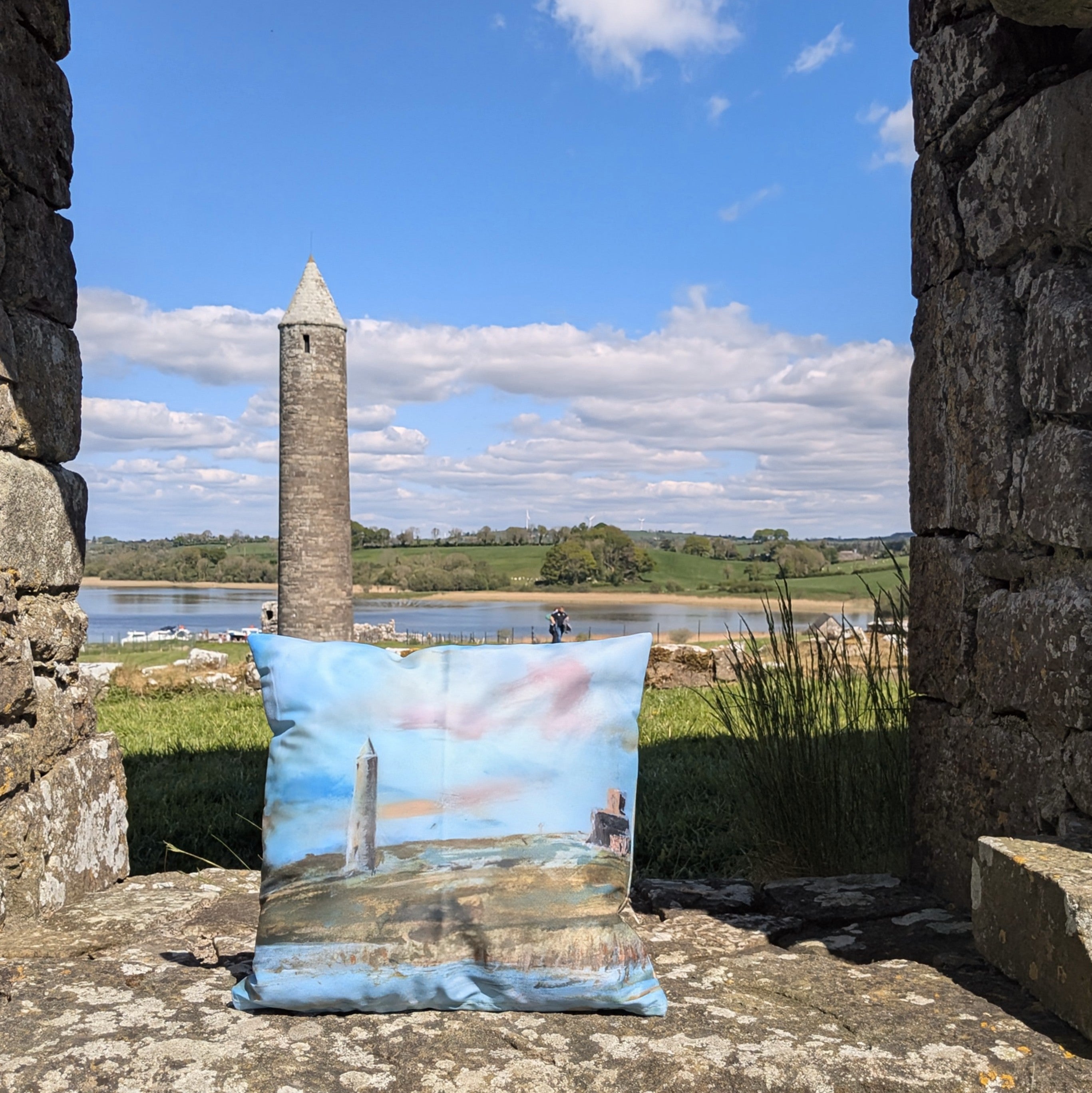Devenish Island (Lough Erne, Co Fermanagh) Outdoor Cushion