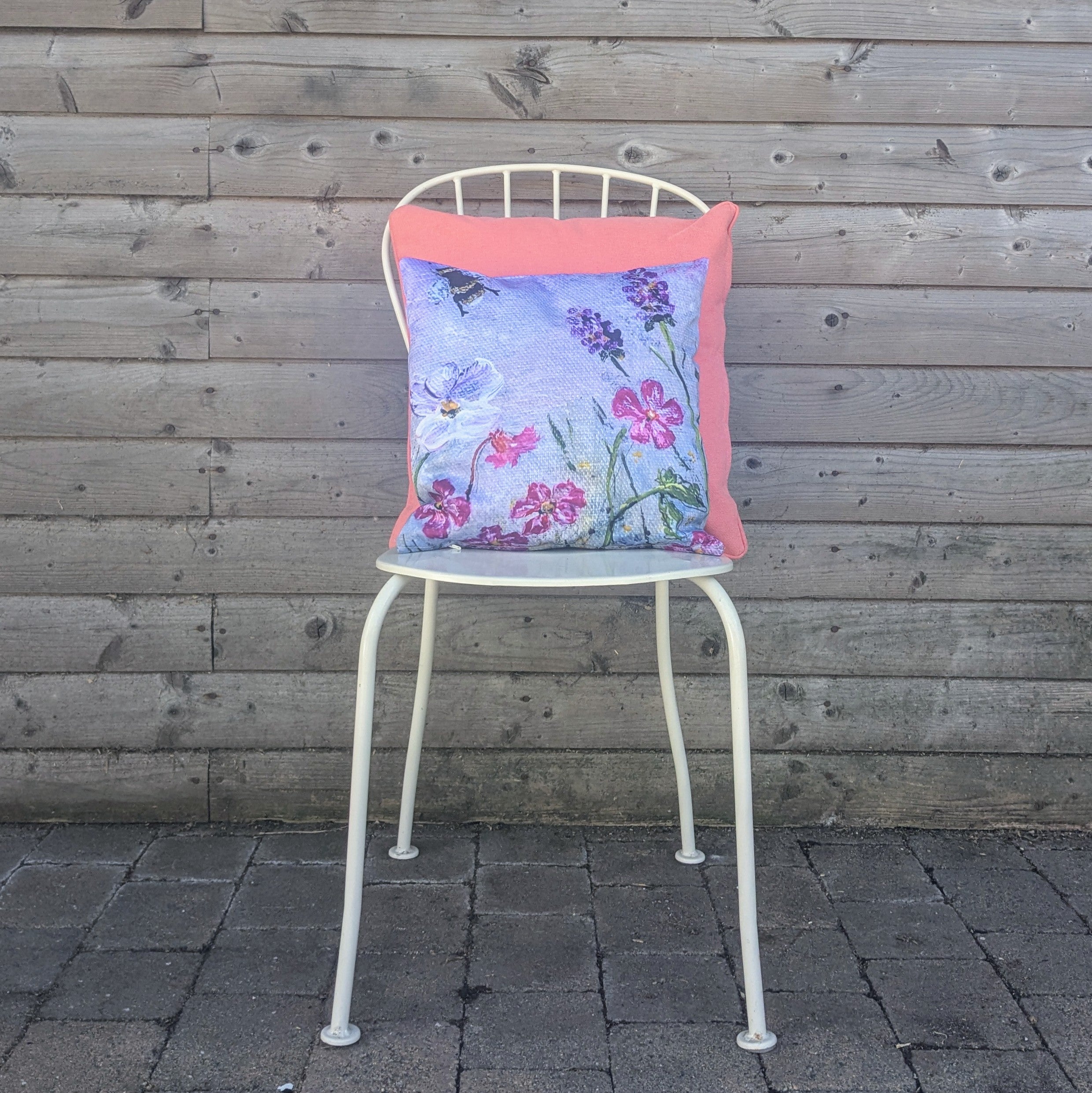 Lavender Cottage Garden Outdoor Cushion
