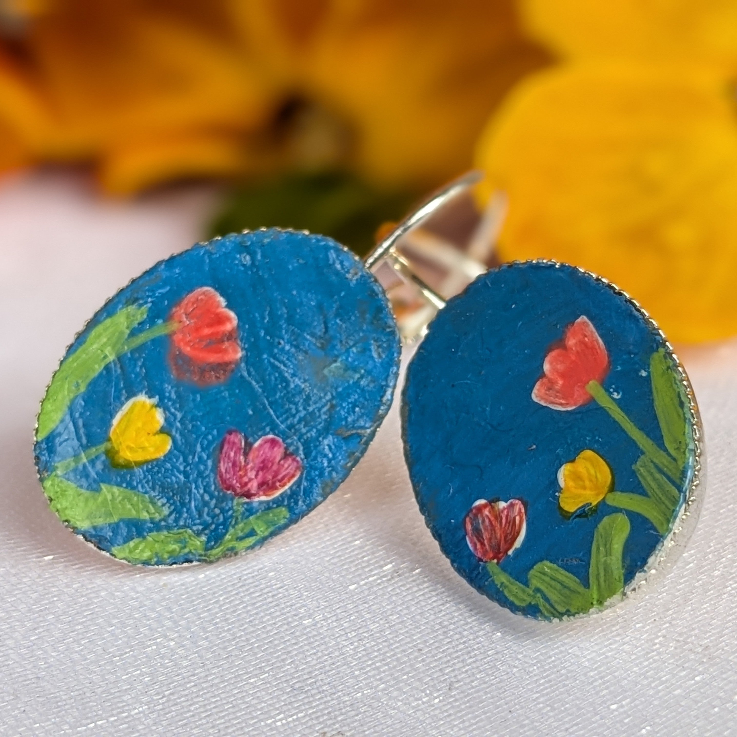 Painted Tulip Earrings
