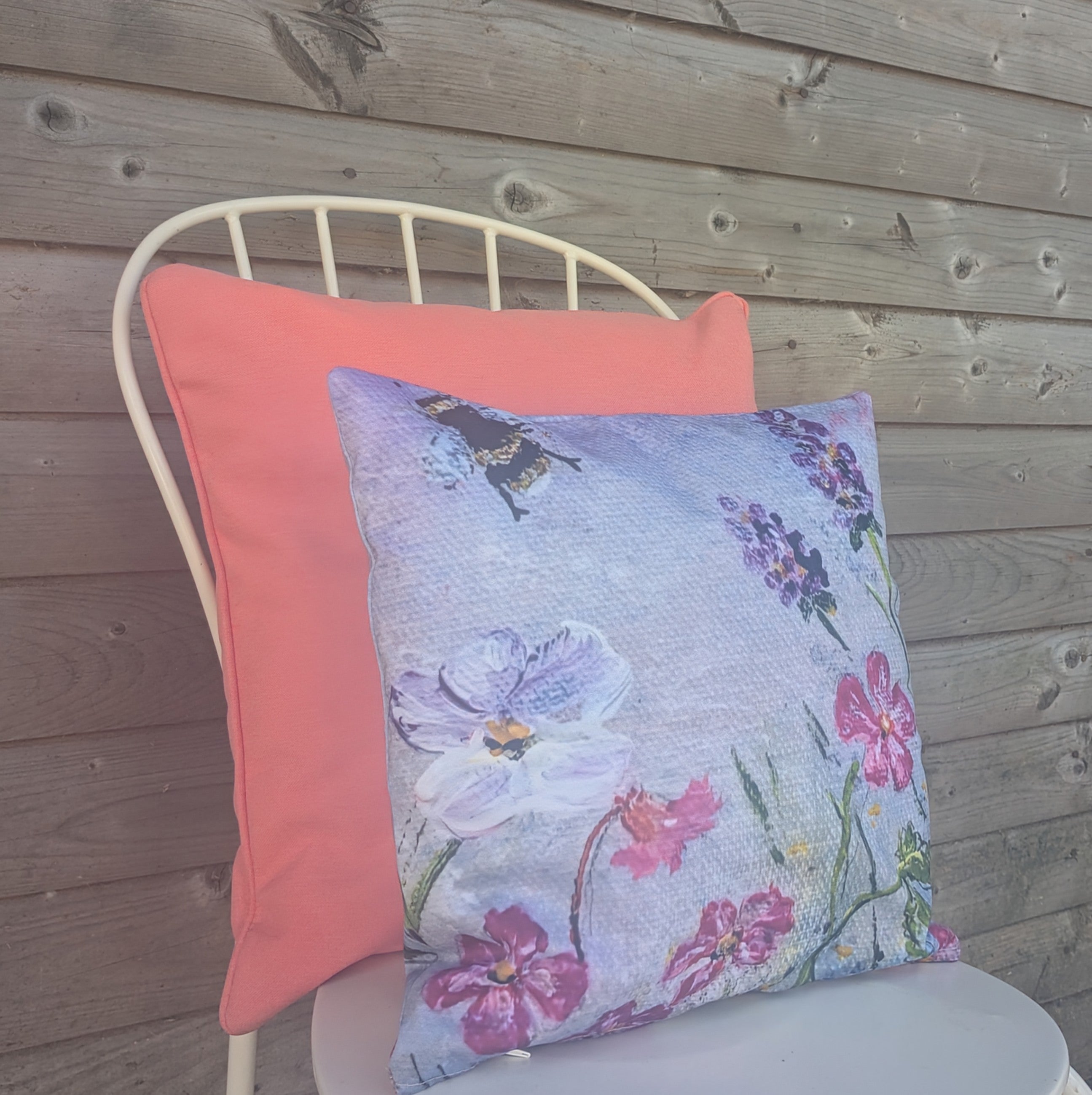 Lavender Cottage Garden Outdoor Cushion