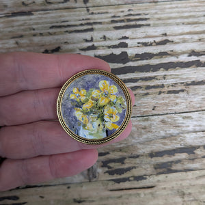Marsh Marigold Painting (brooch)