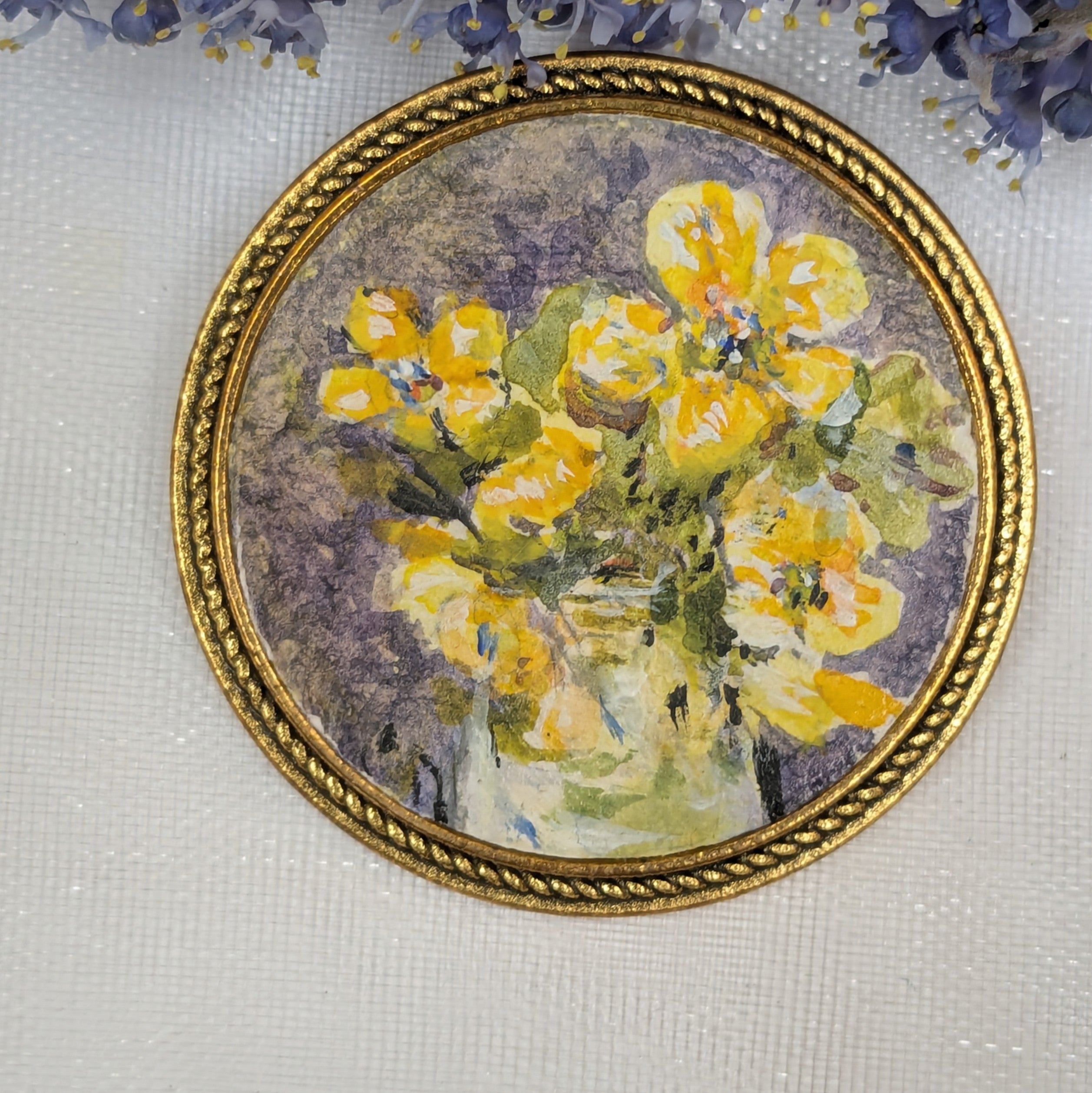 Marsh Marigold Painting (brooch)