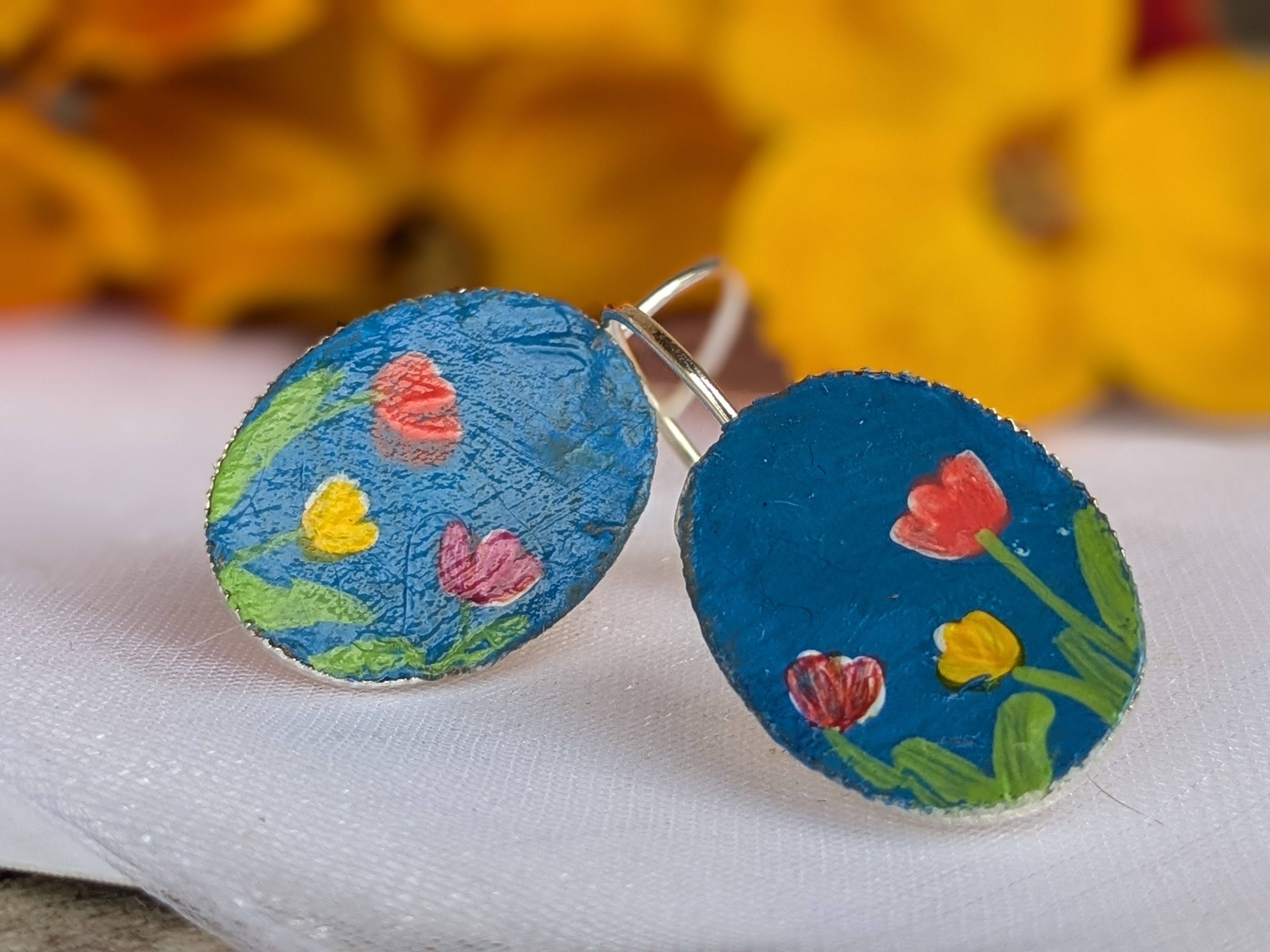 Painted Tulip Earrings