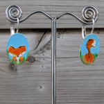 Load image into Gallery viewer, Cute Fox Painted Earrings
