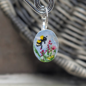 Bee and Lavender Lever-back Earrings