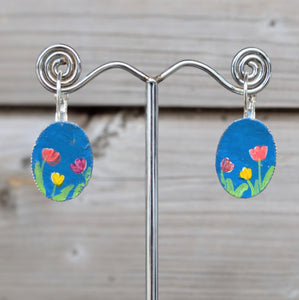 Painted Tulip Earrings