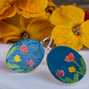 Painted Tulip Earrings