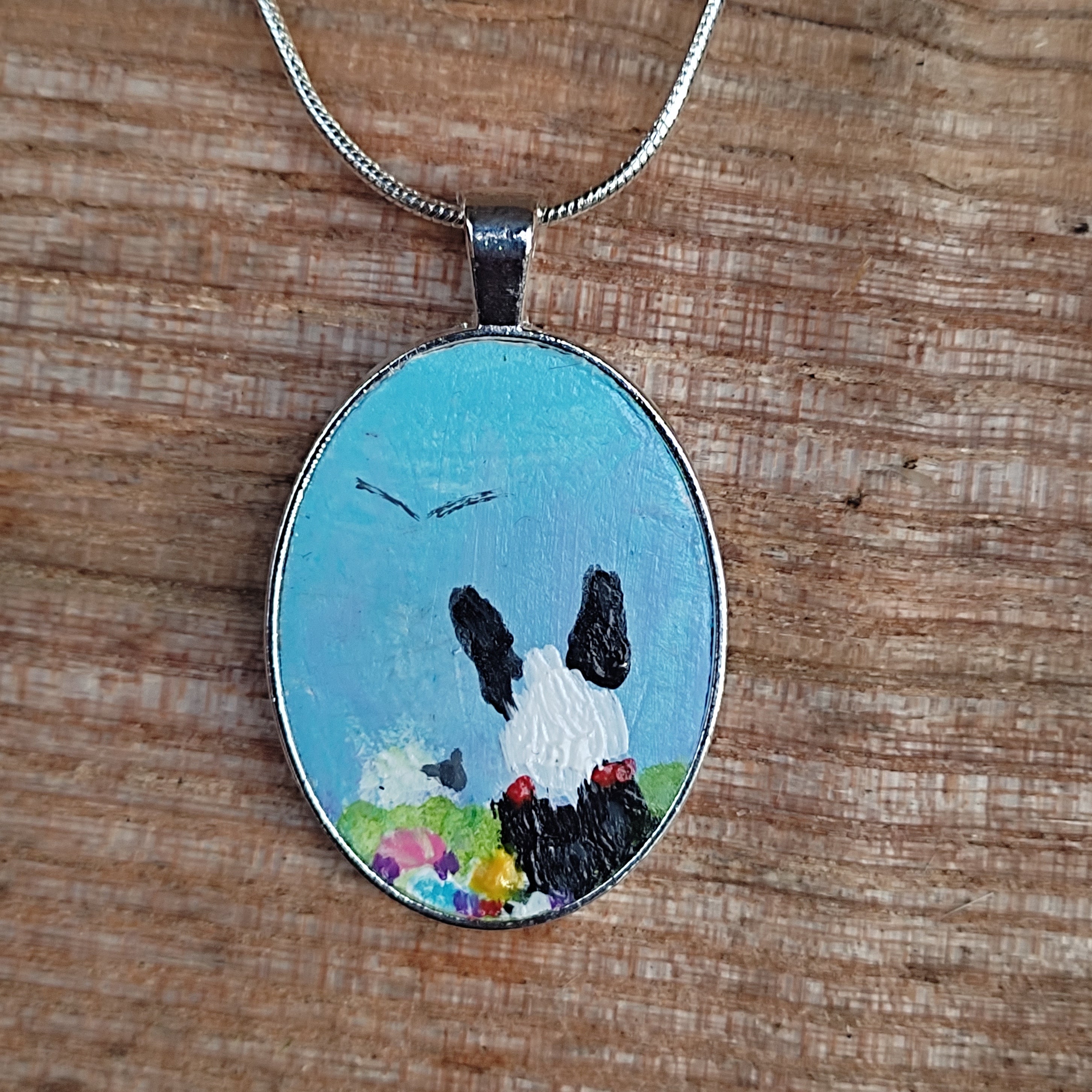 Sally Sheepdog and the Lost Sheep Oval Necklace